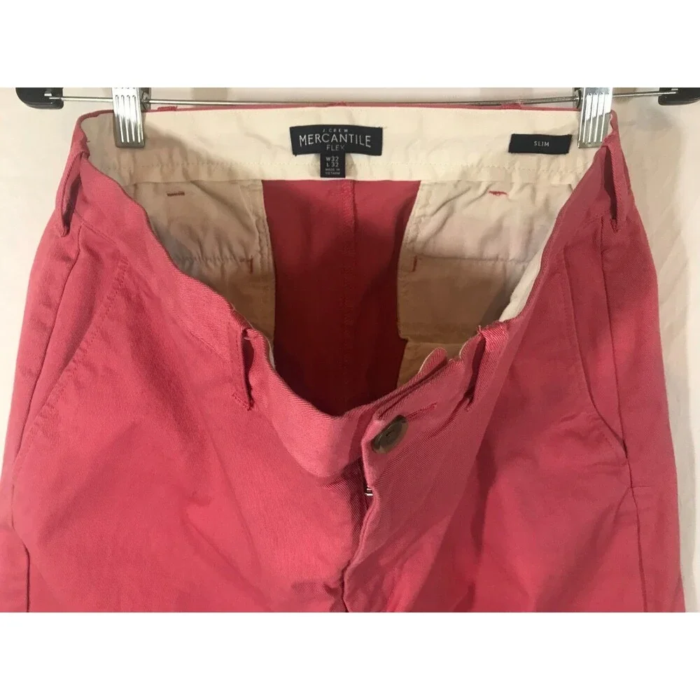 J Crew Mercantile Men's SLIM FIT Pink Salmon FLEX Chino Casual Pants 32/32